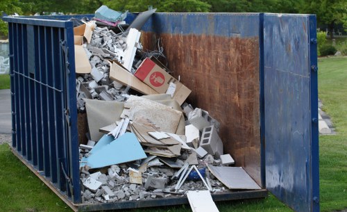 Waste removal trucks operating in Golders Green