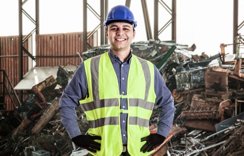 Professional team recycling old furniture